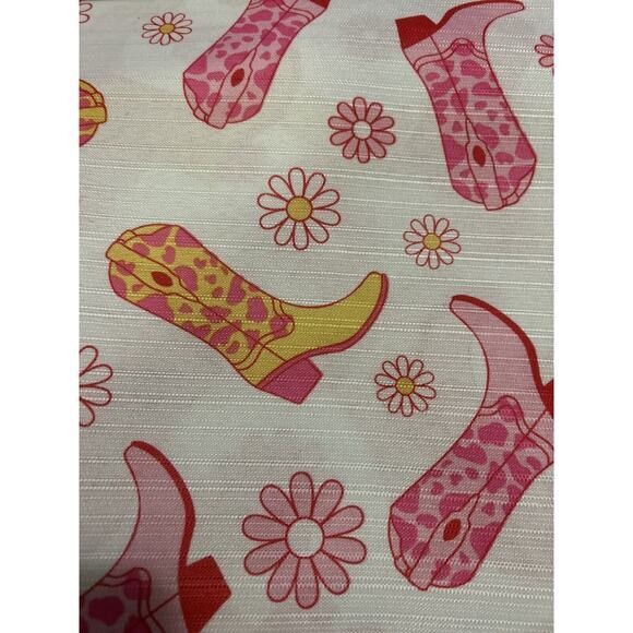 Country Shower Curtain‎ Western Cowgirl Pink cowboy Boots Hooks72x72" 13 Pc New - Picture 1 of 3